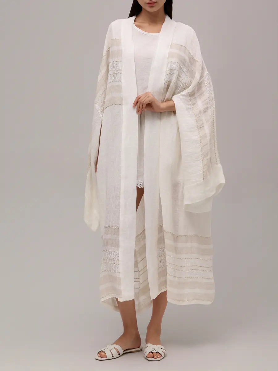 Туника льняная с кружевом