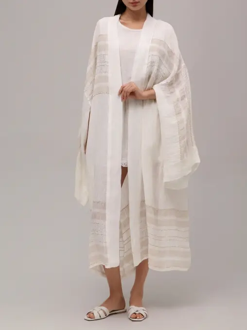 Туника льняная с кружевом MAURIZIO