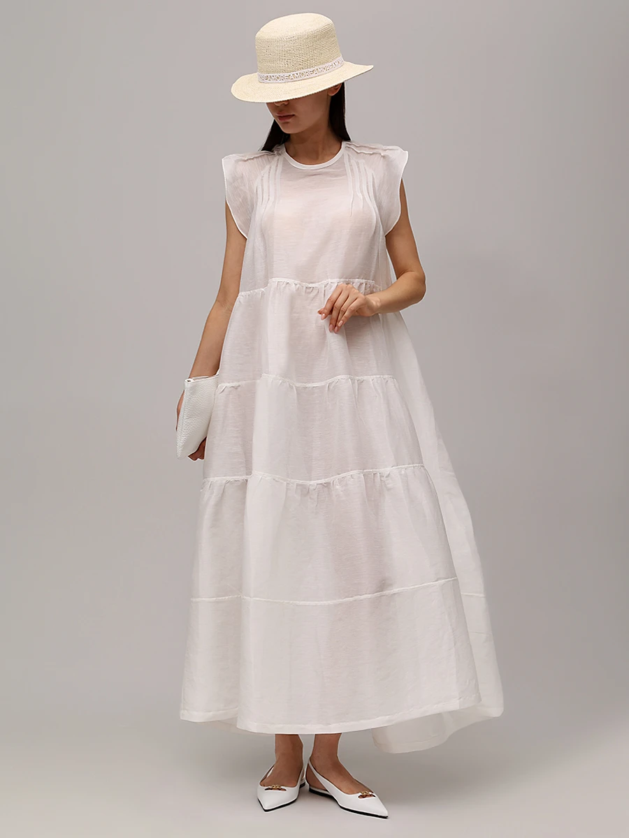 Платье изо льна и шелка