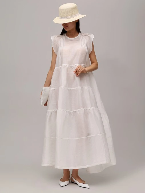 Платье изо льна и шелка MAURIZIO