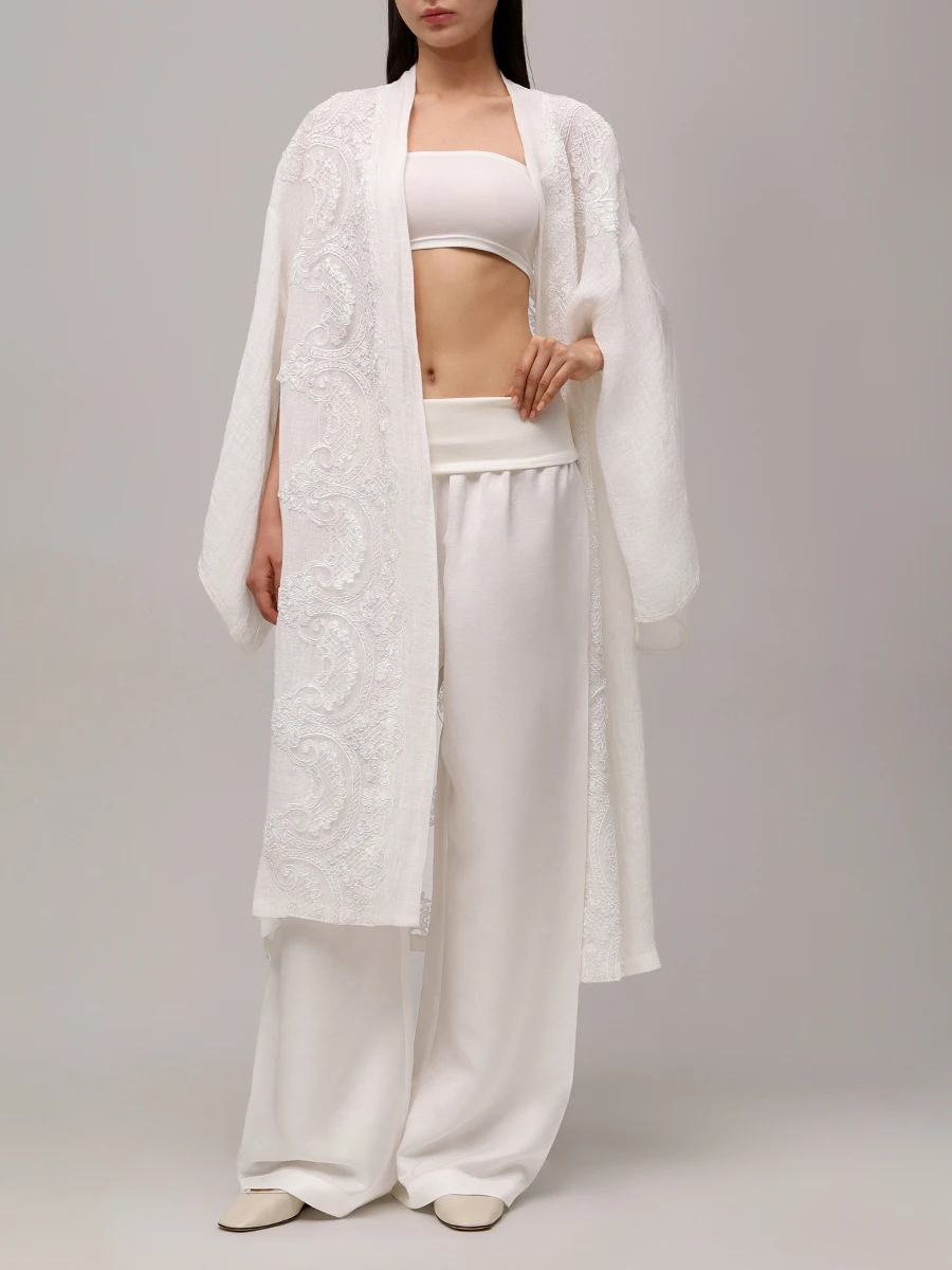 Брюки из вискозы и льна