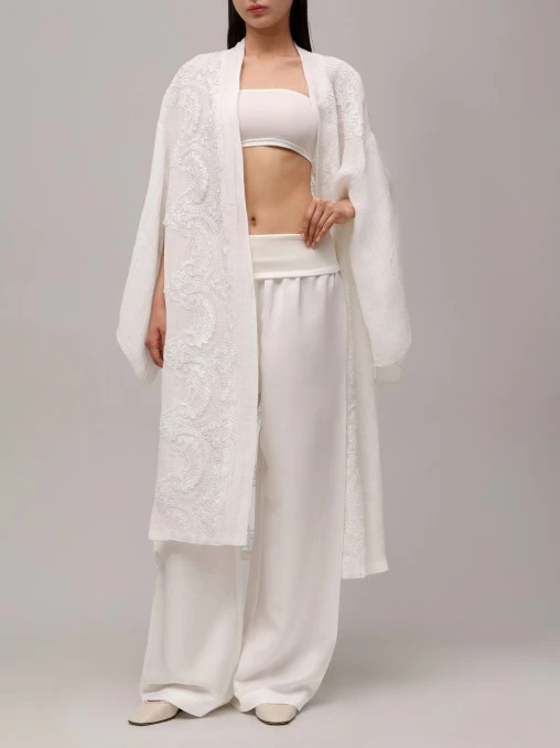 Брюки из вискозы и льна MAURIZIO