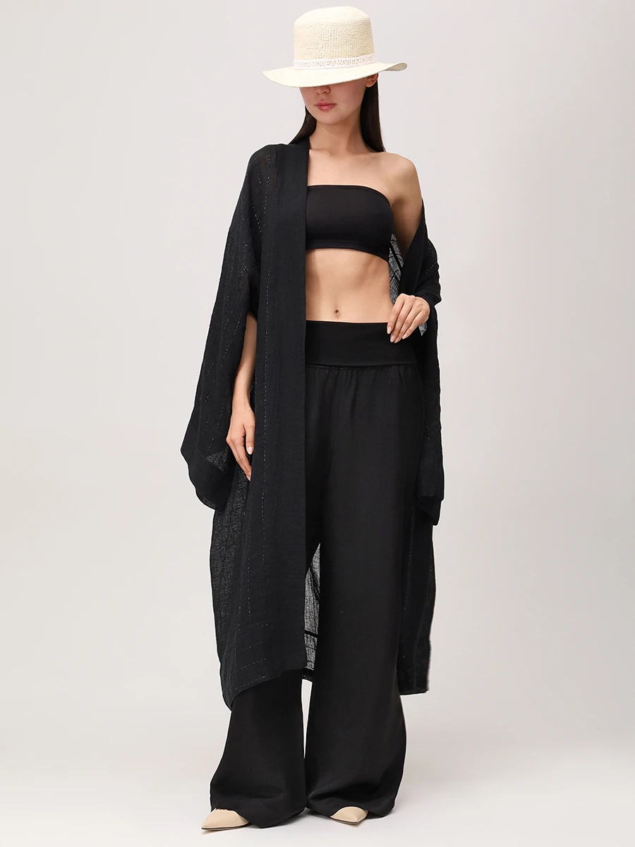 Брюки из вискозы и льна