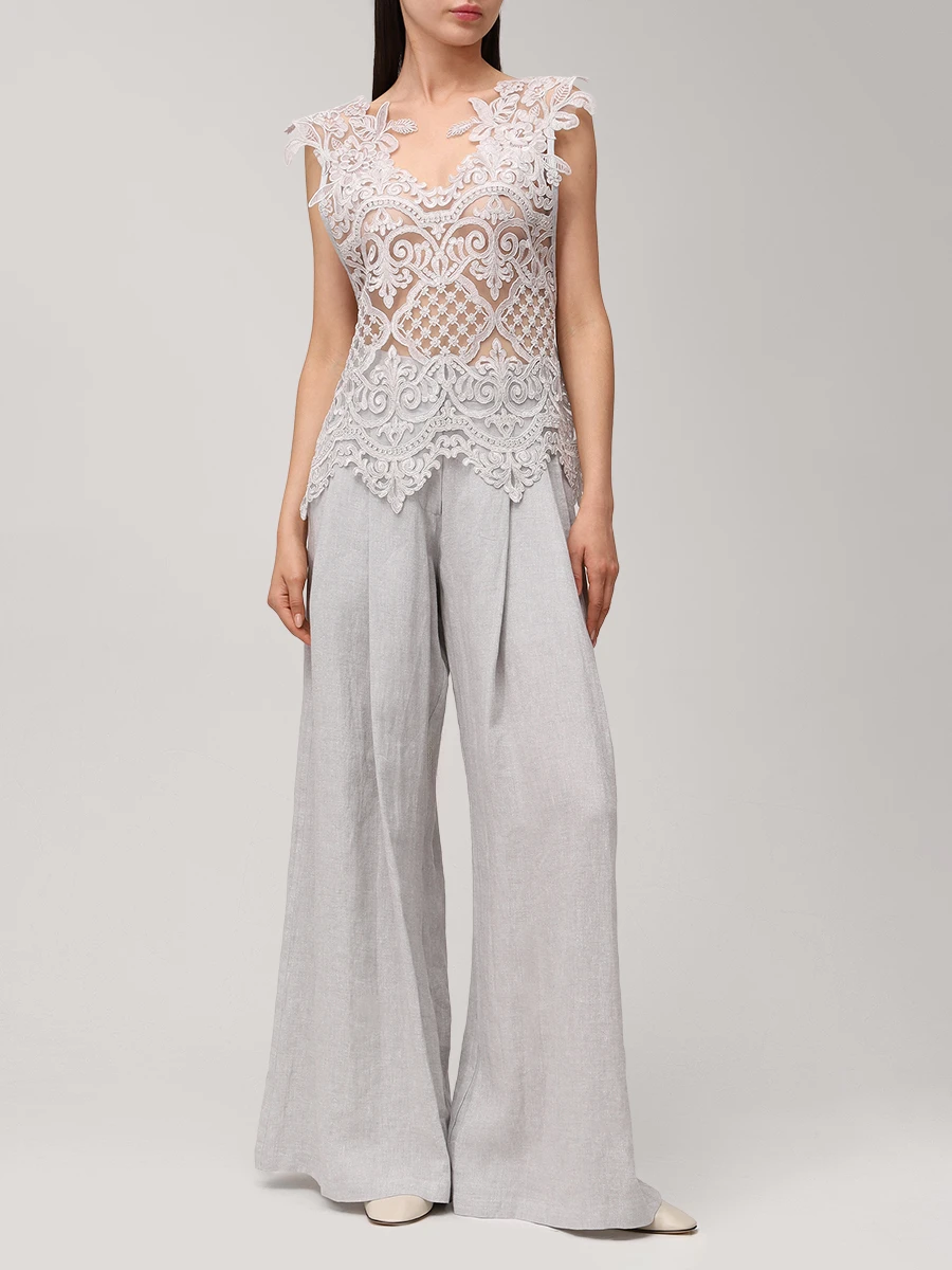 Брюки льняные