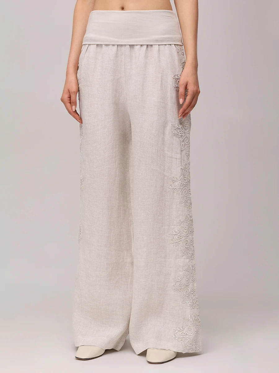 Брюки льняные