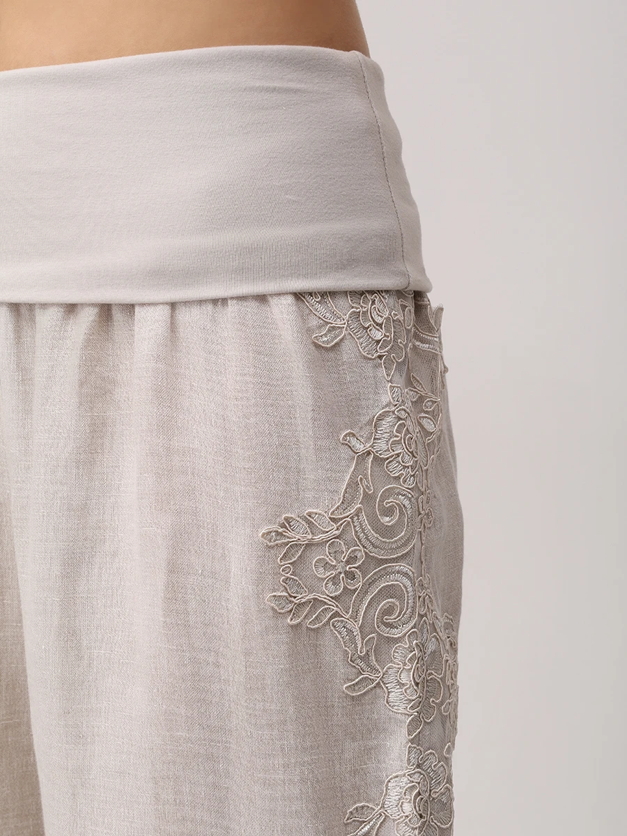 Брюки льняные