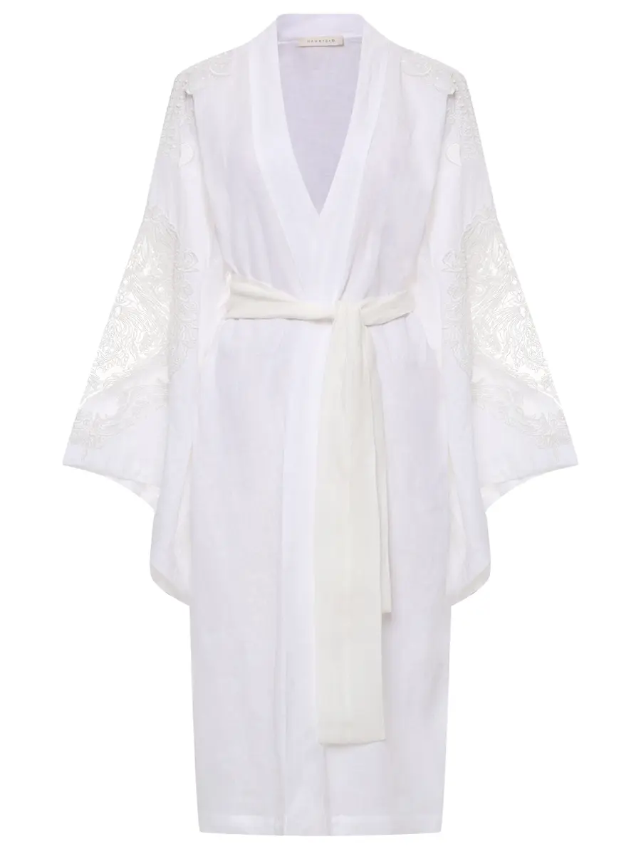 Туника льняная с кружевом