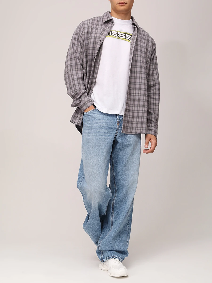 Рубашка Regular Fit из хлопка и вискозы