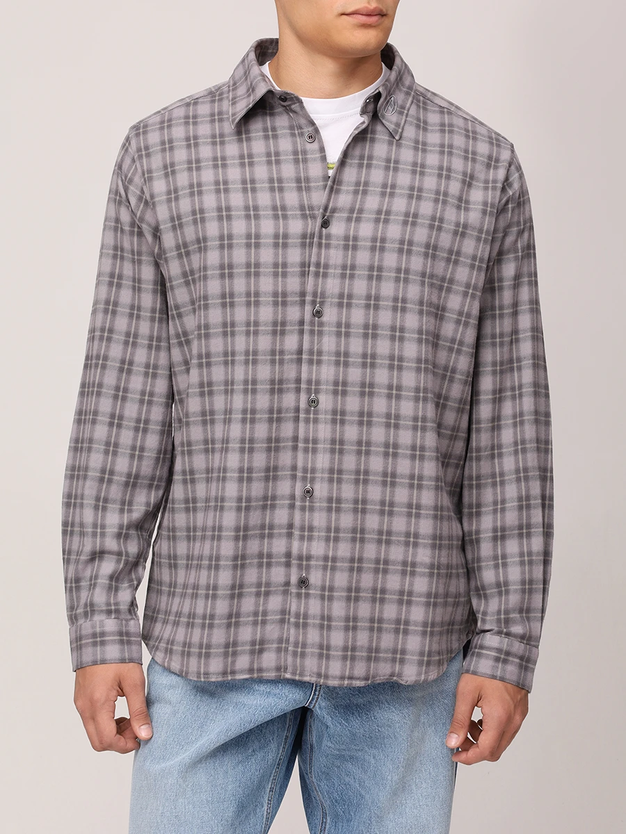 Рубашка Regular Fit из хлопка и вискозы