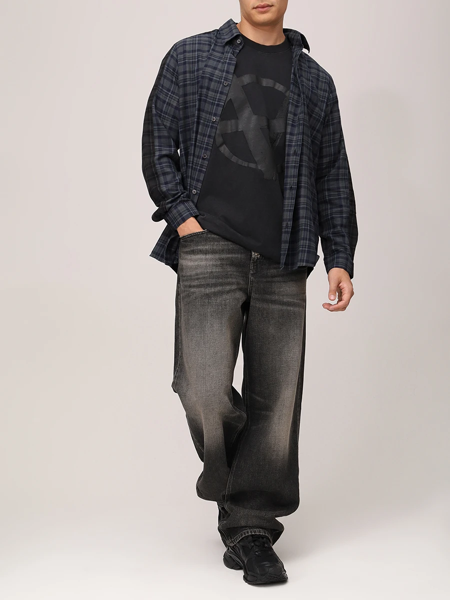 Рубашка Regular Fit из хлопка и вискозы