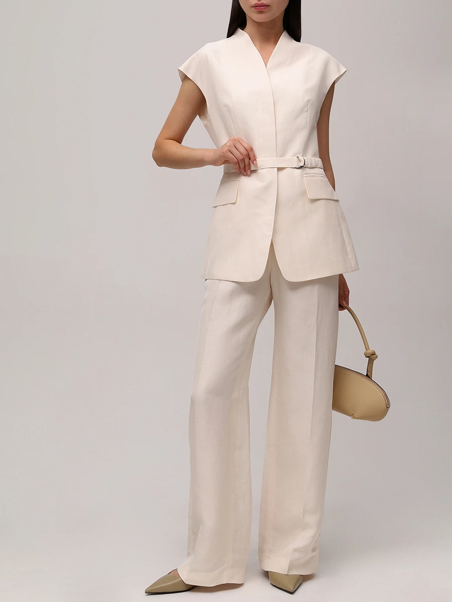 Брюки из вискозы и льна