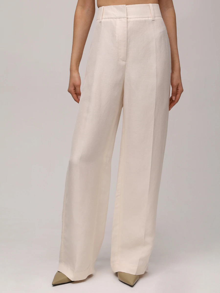 Брюки из вискозы и льна