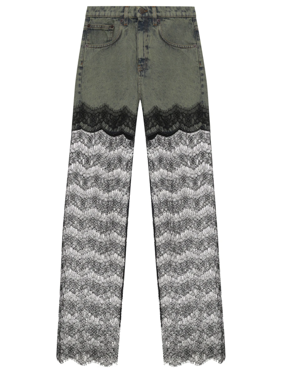 Джинсы с кружевом