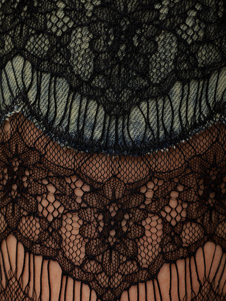 Джинсы с кружевом