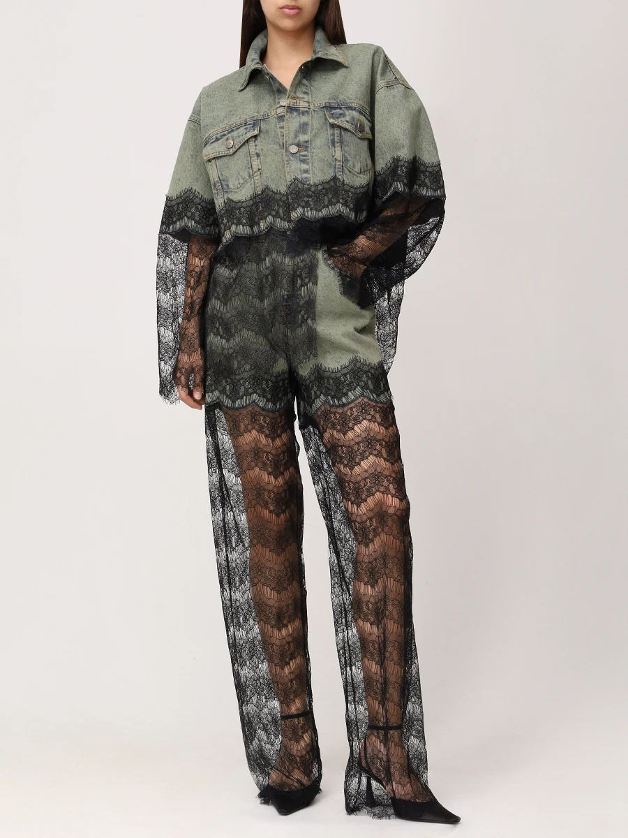 Куртка джинсовая с кружевом