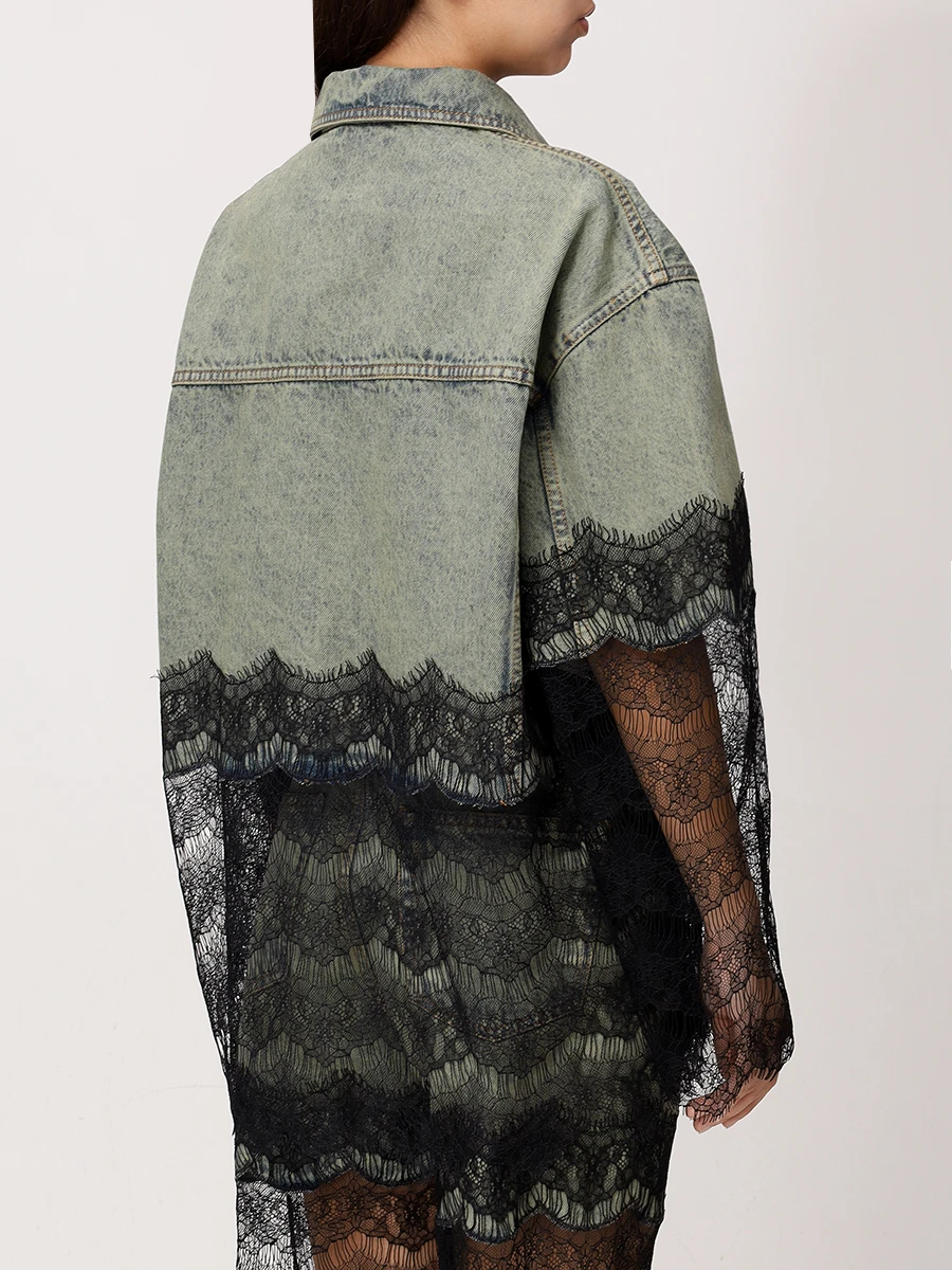 Куртка джинсовая с кружевом