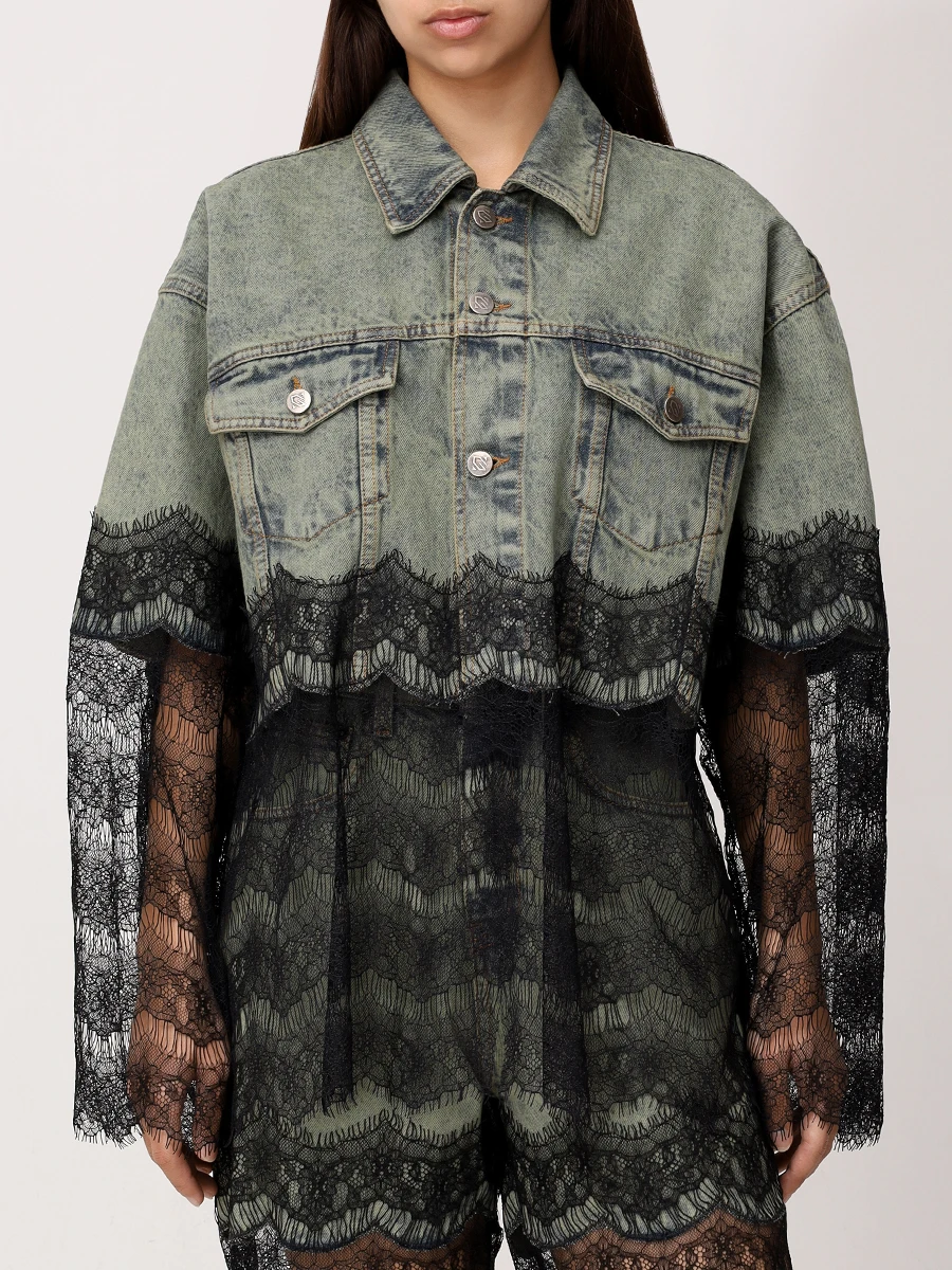 Куртка джинсовая с кружевом