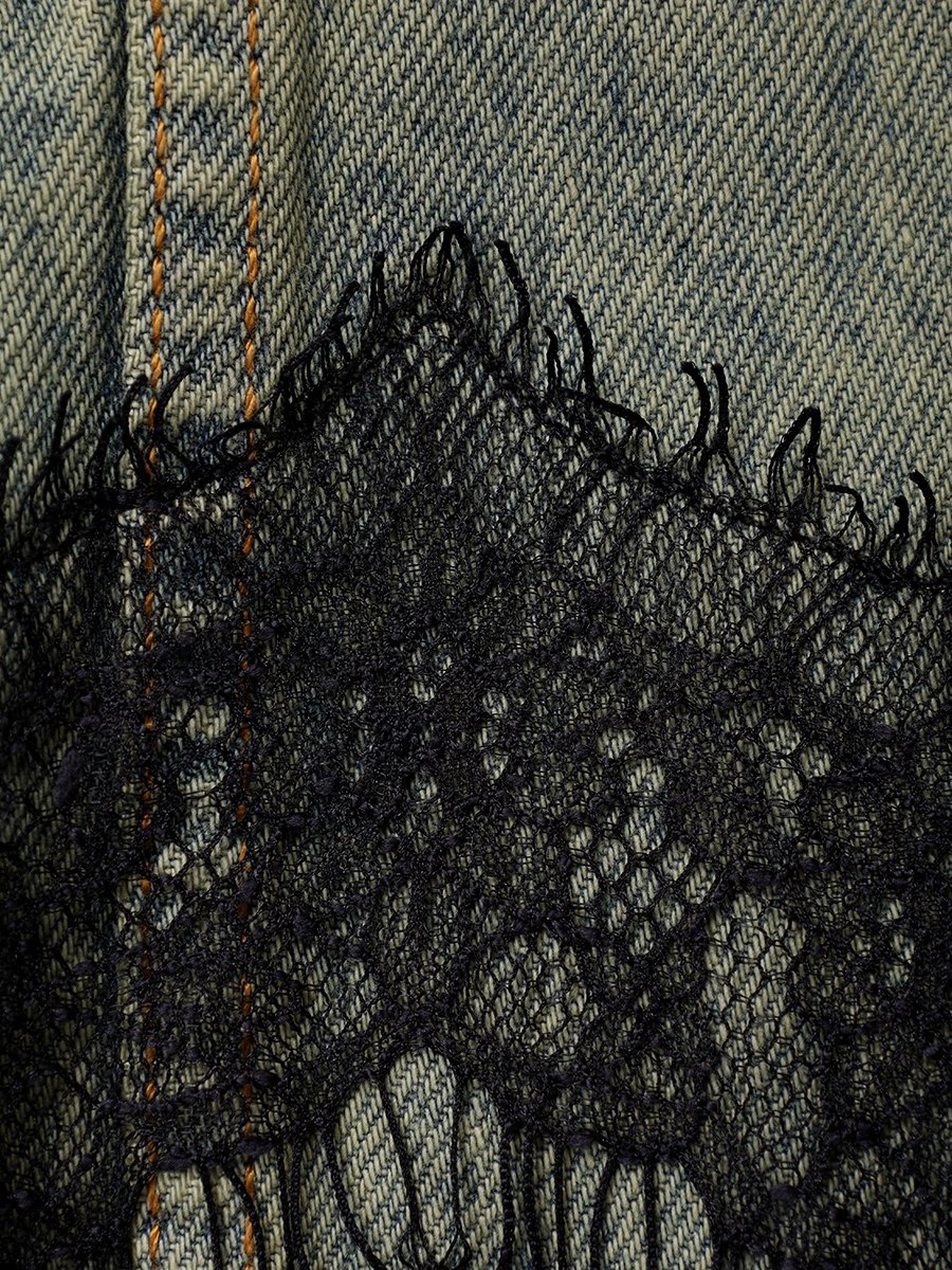 Куртка джинсовая с кружевом