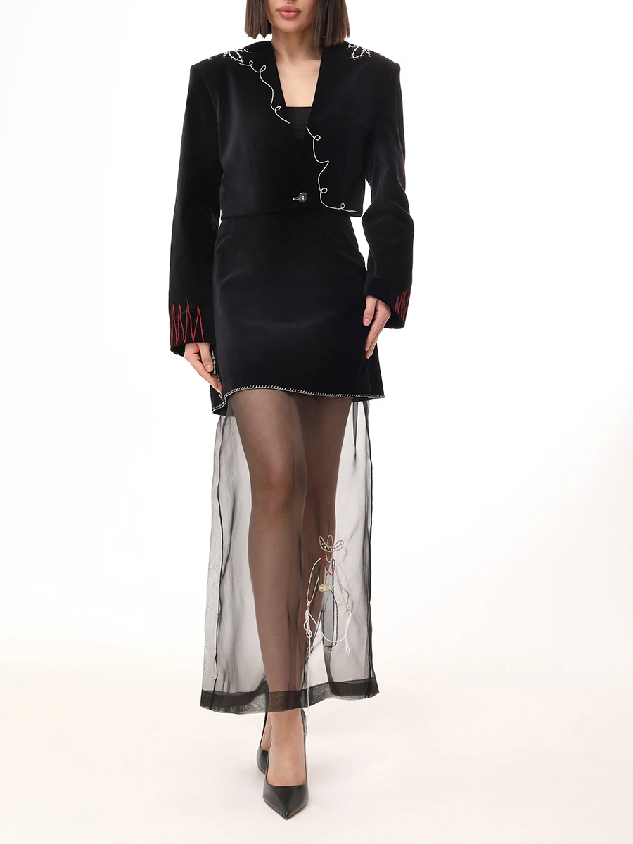 Юбка бархатная