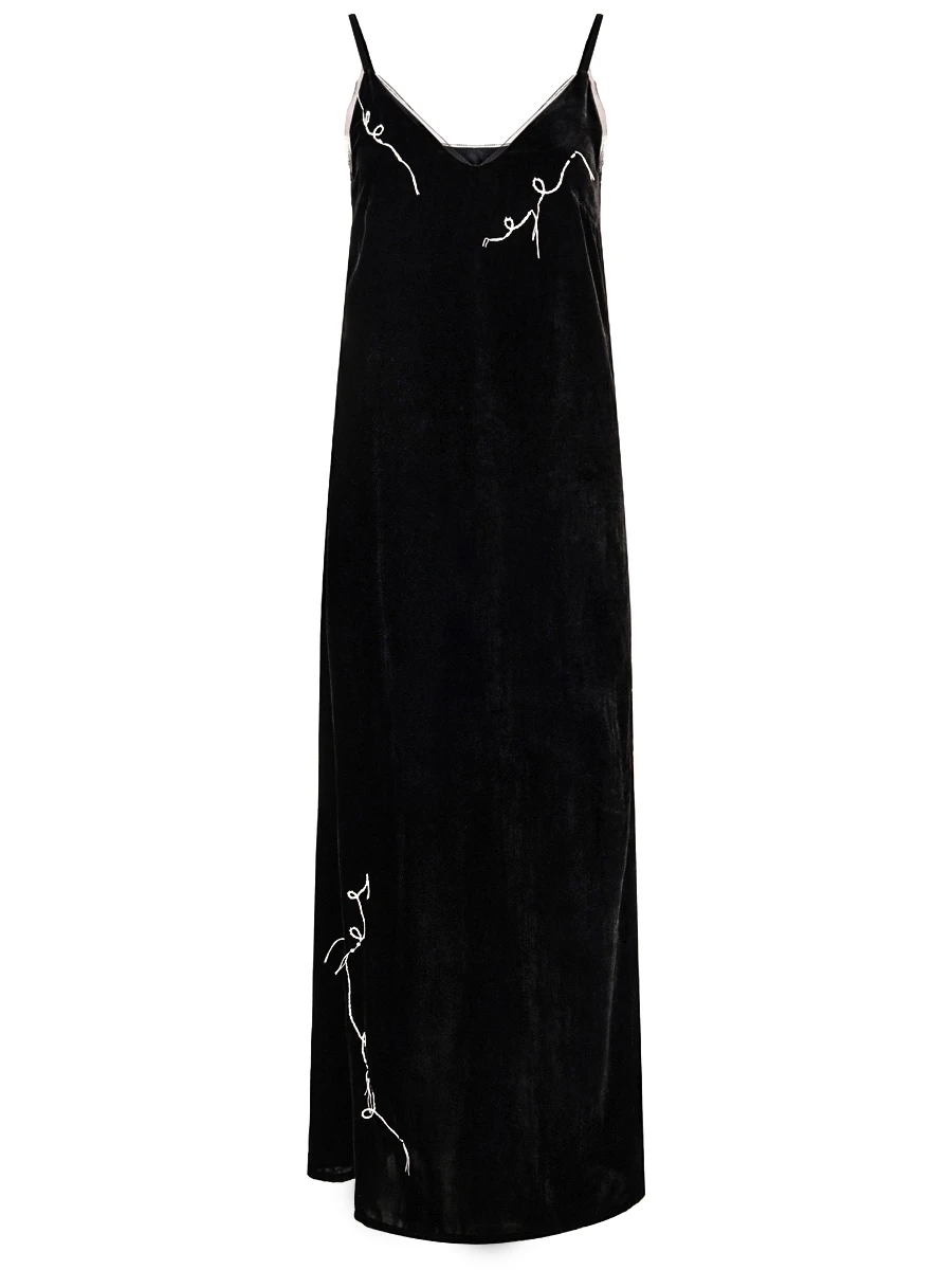 Платье-комбинация бархатное