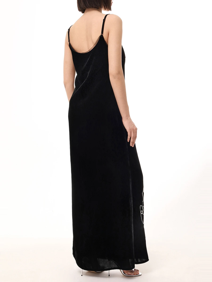 Платье-комбинация бархатное