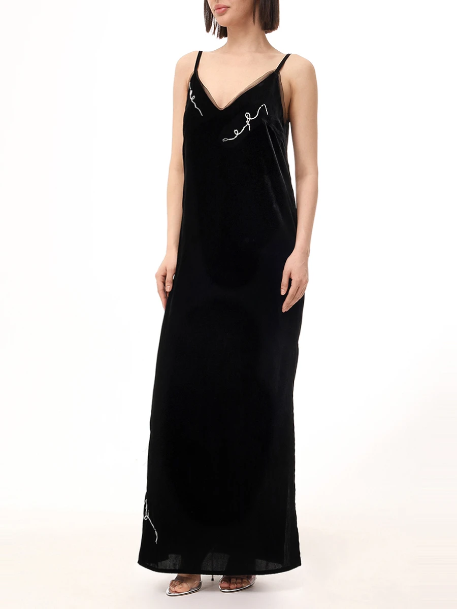 Платье-комбинация бархатное