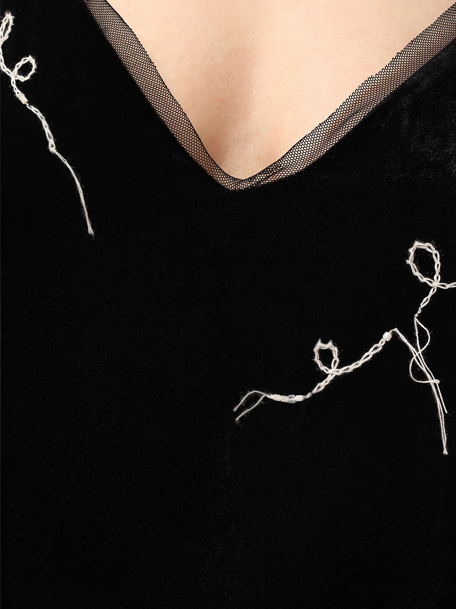 Платье-комбинация бархатное