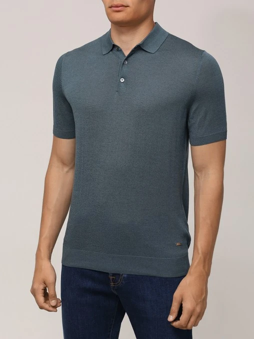 Поло Polo Buttons Neck Short Sleeve шелковое BML