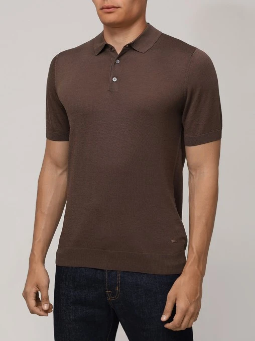 Поло Polo Buttons Neck Short Sleeve шелковое BML
