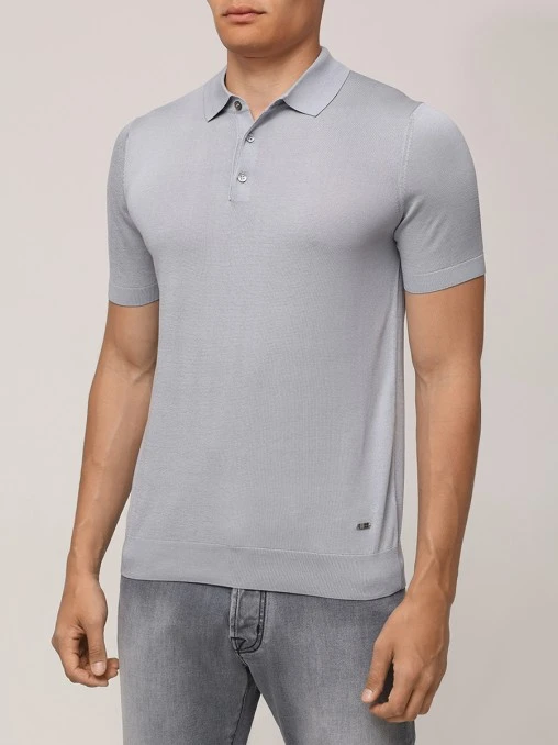 Поло Polo Buttons Neck Short Sleeve шелковое BML