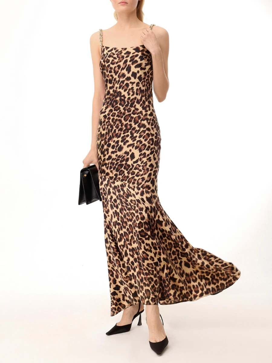 Платье-комбинация с принтом