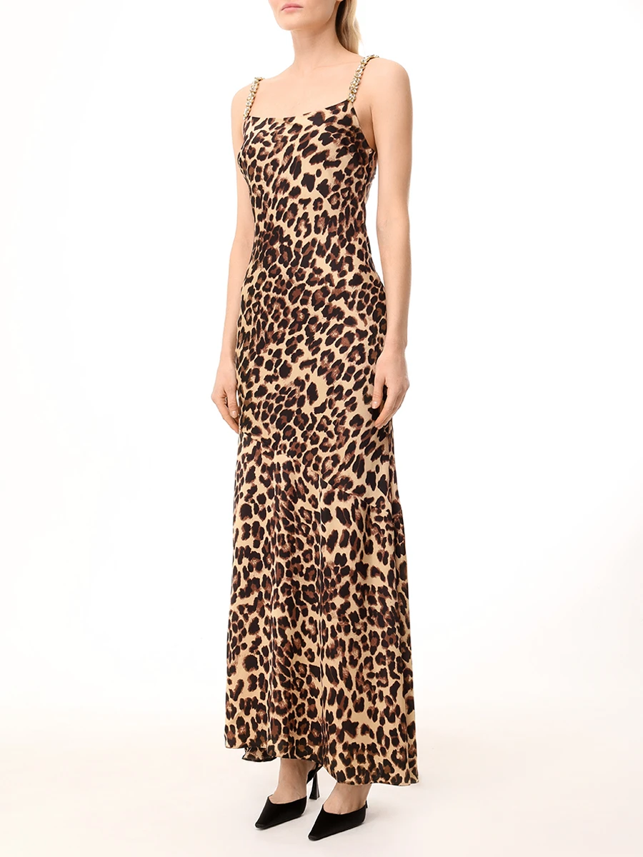 Платье-комбинация с принтом