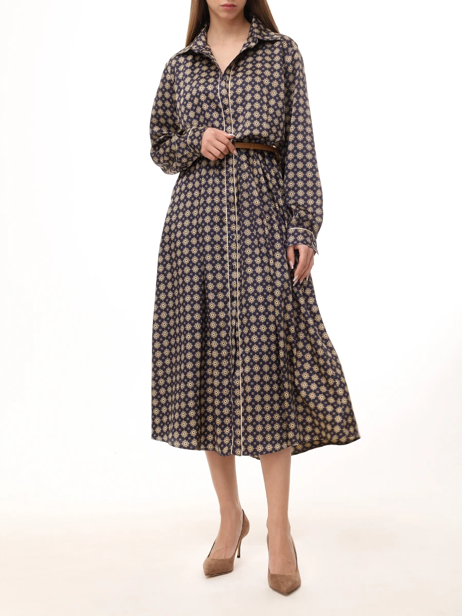 Платье-рубашка с принтом