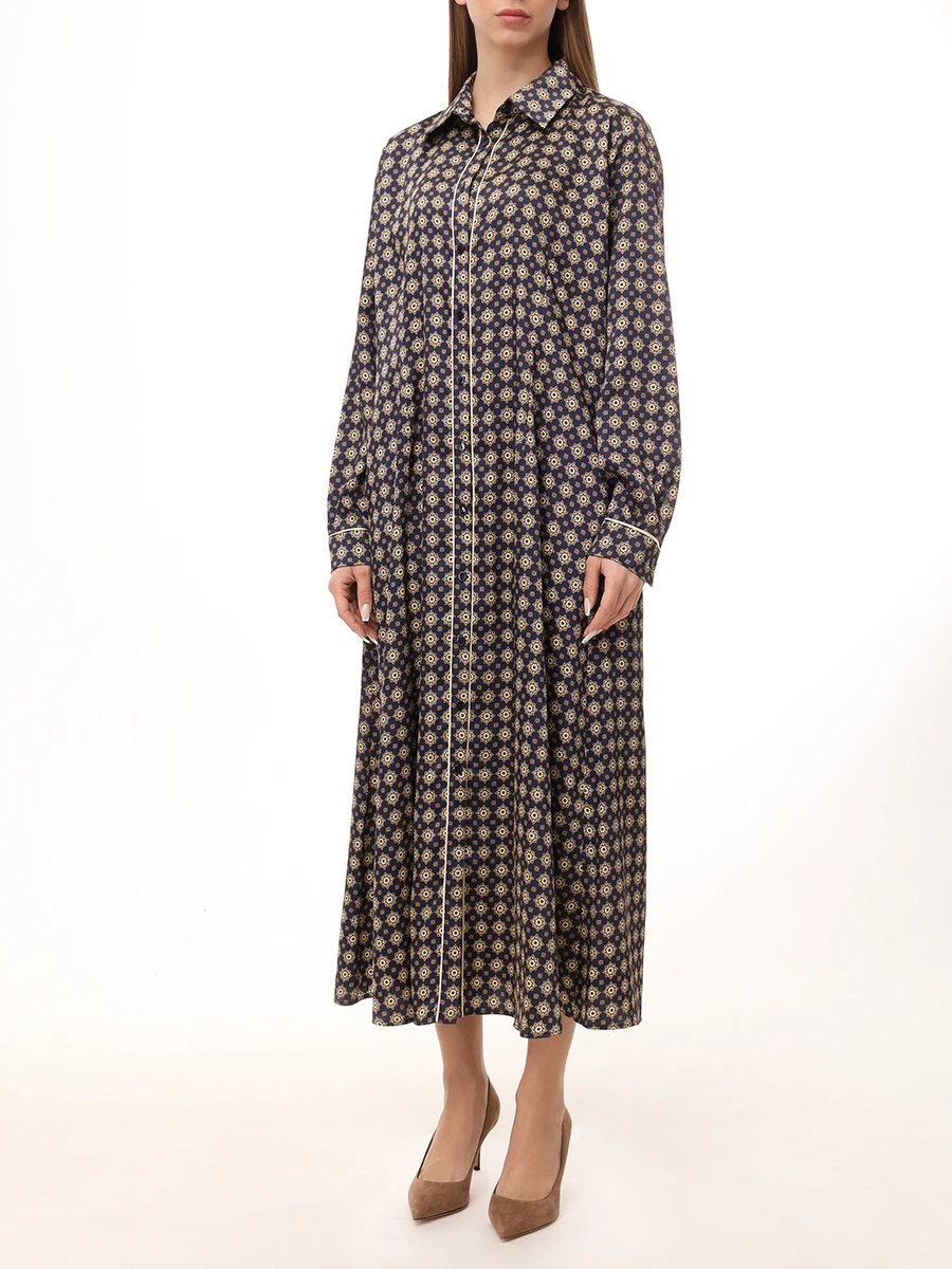 Платье-рубашка с принтом