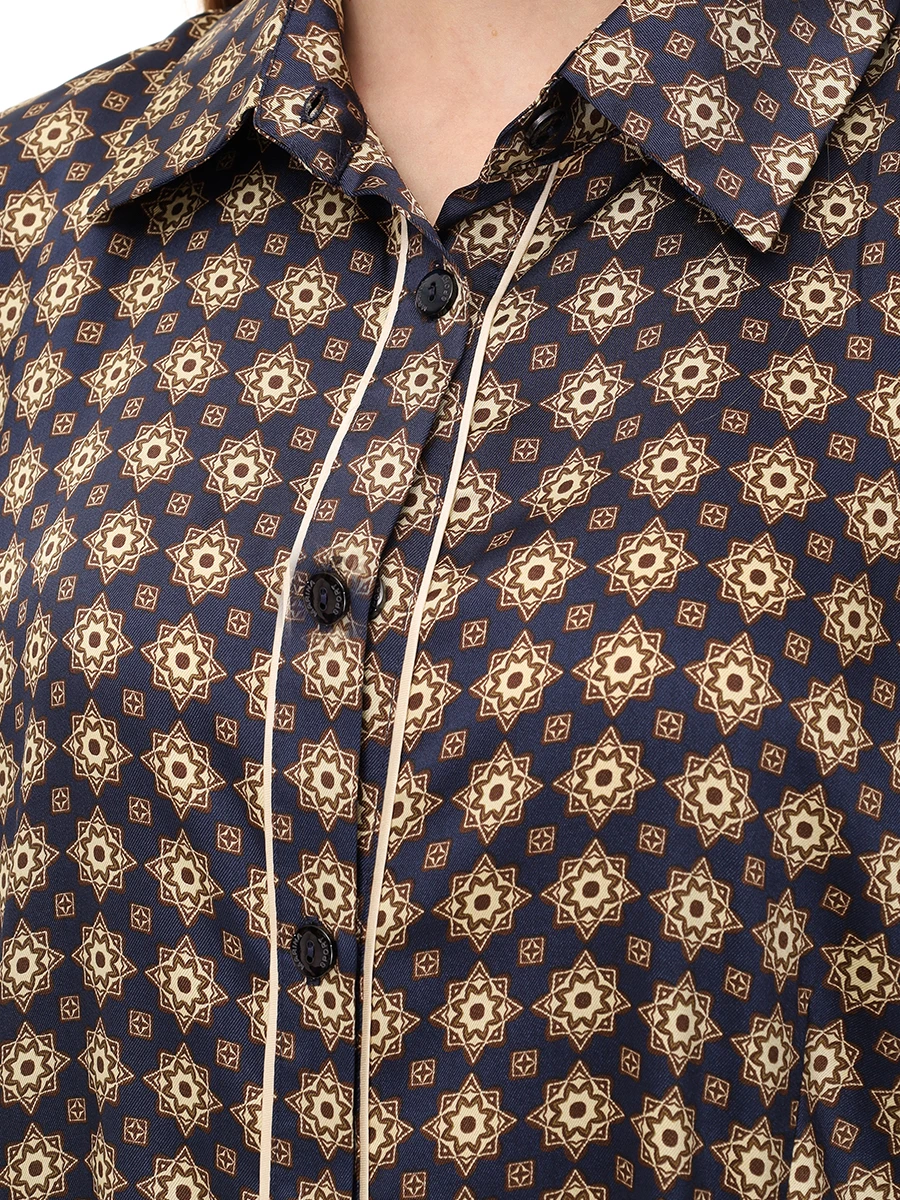 Платье-рубашка с принтом