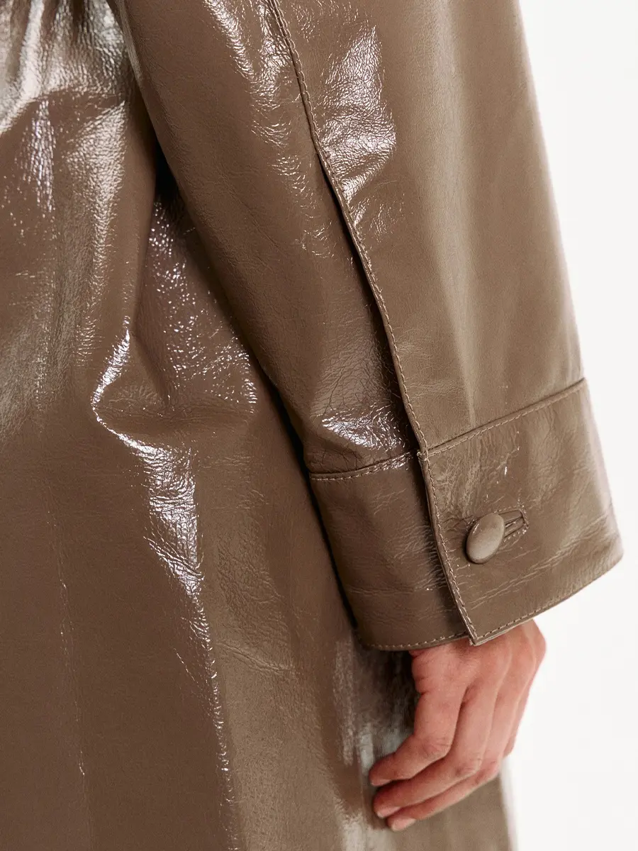 Тренч кожаный