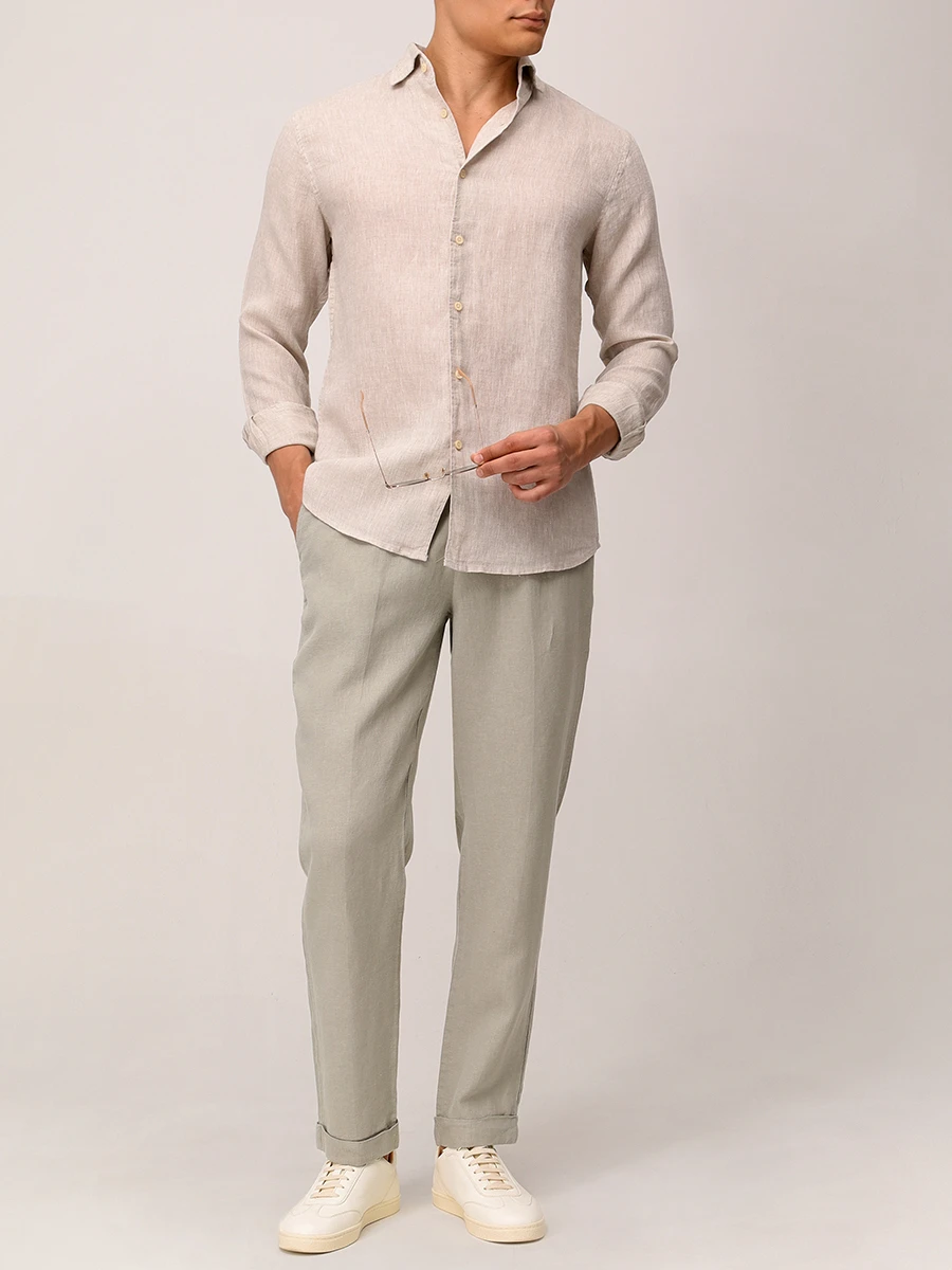 Брюки льняные