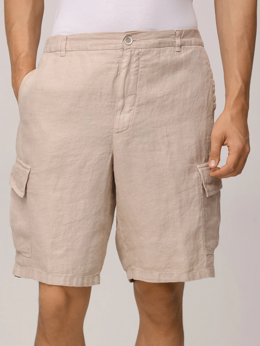 Бермуды-карго льняные