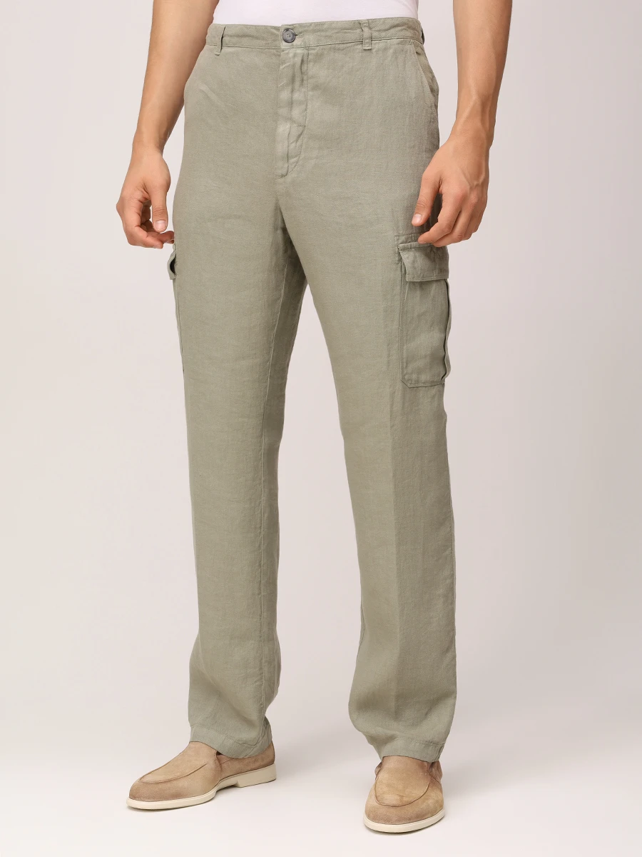 Брюки-карго льняные