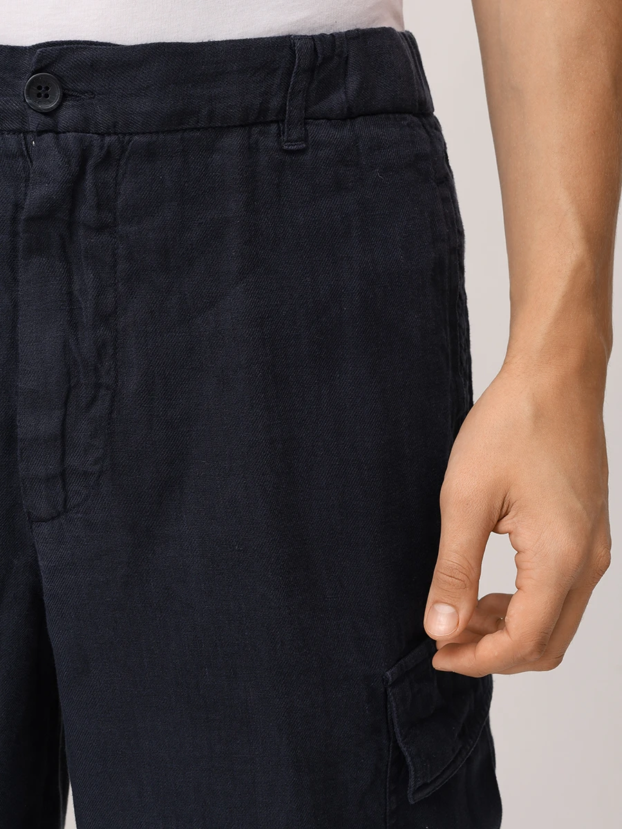 Бермуды-карго льняные