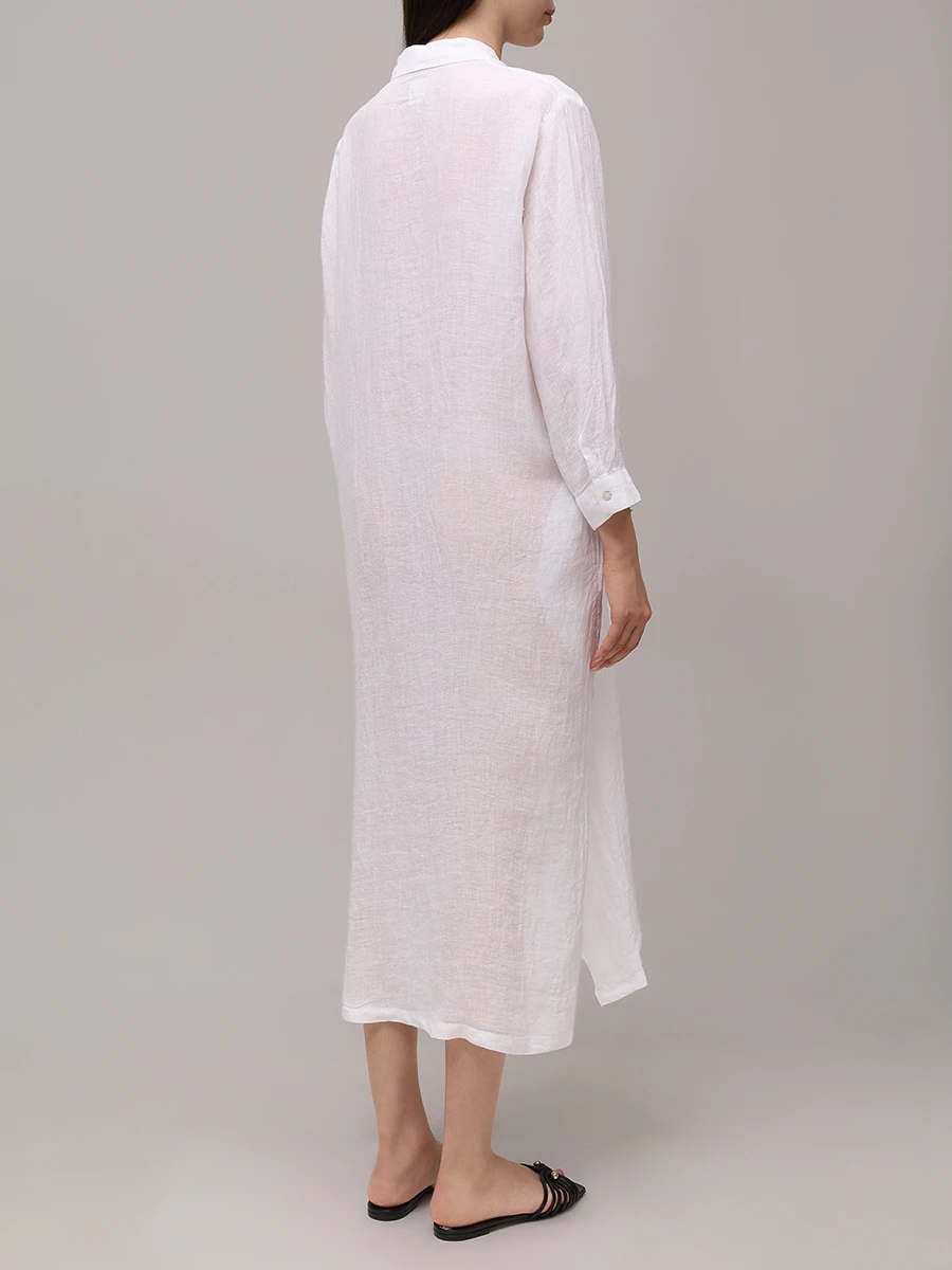 Платье-рубашка льняное