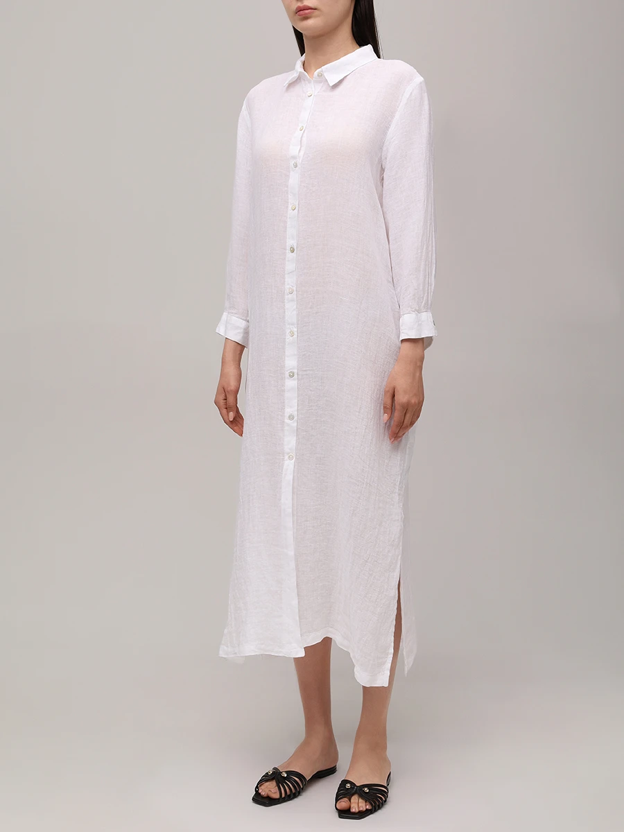 Платье-рубашка льняное
