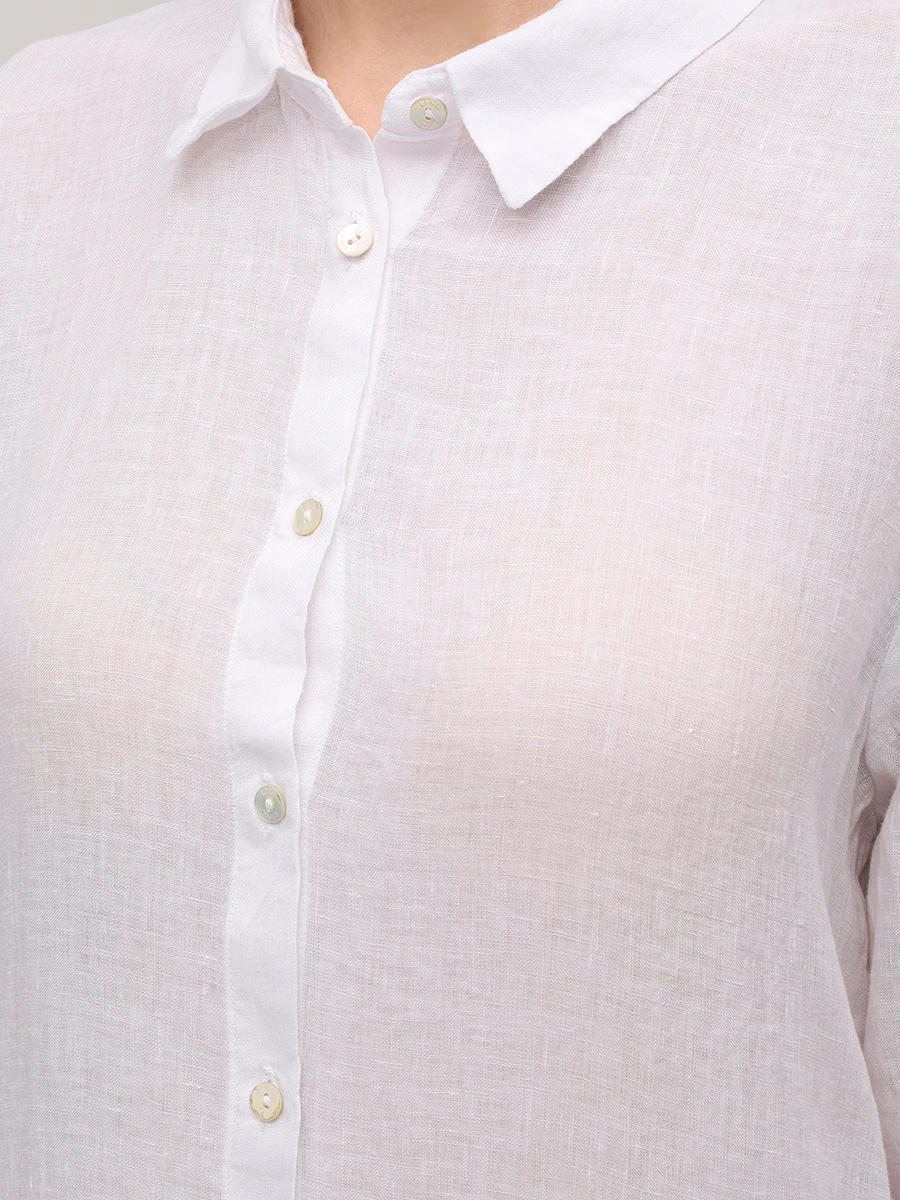 Платье-рубашка льняное