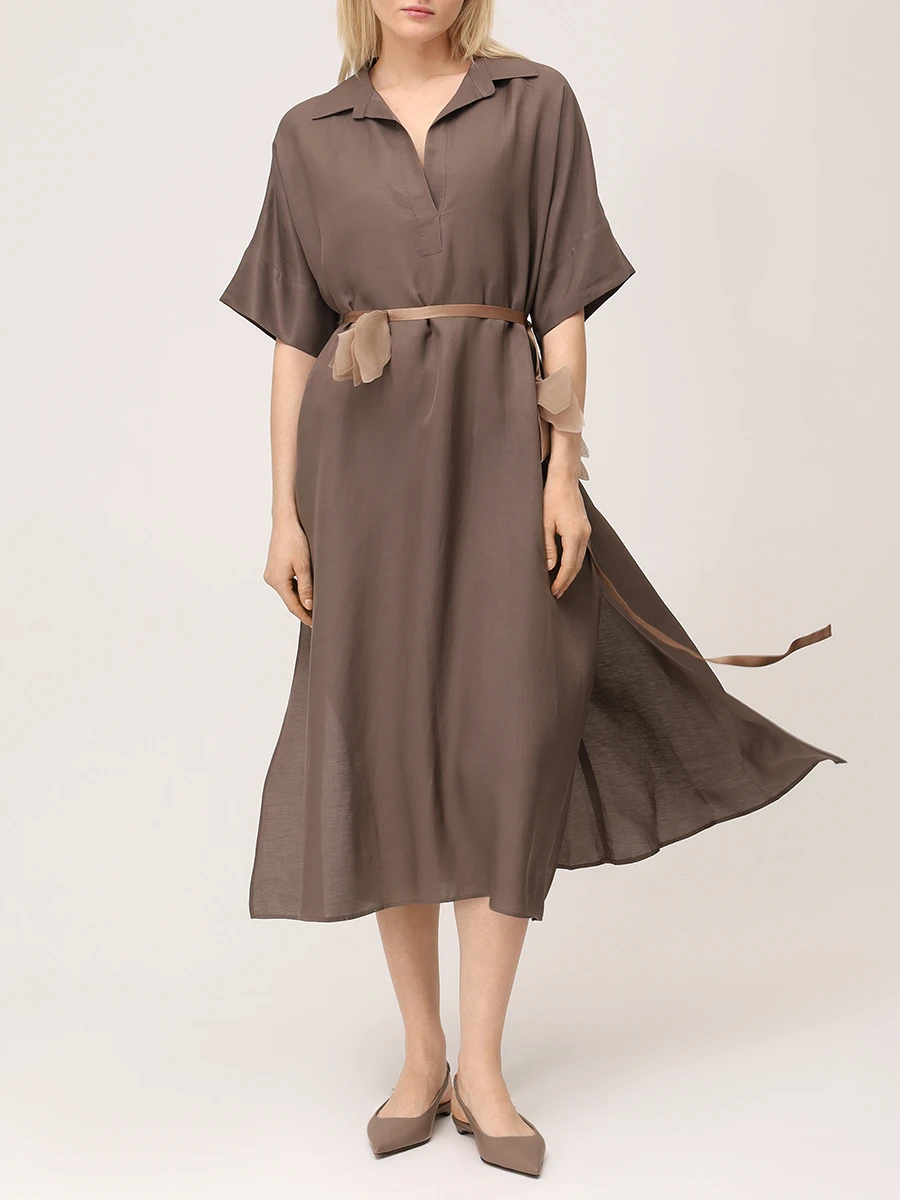 Платье из вискозы и льна