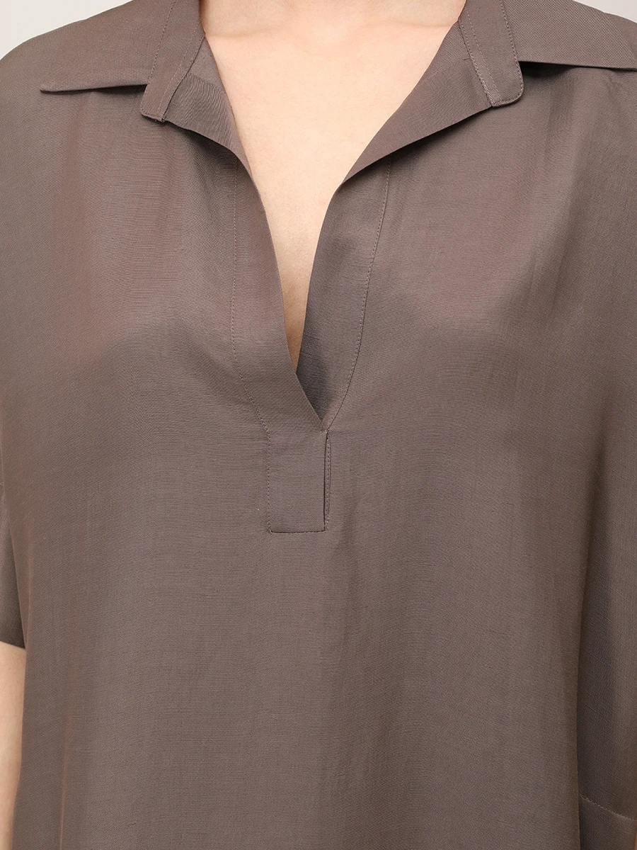 Платье из вискозы и льна