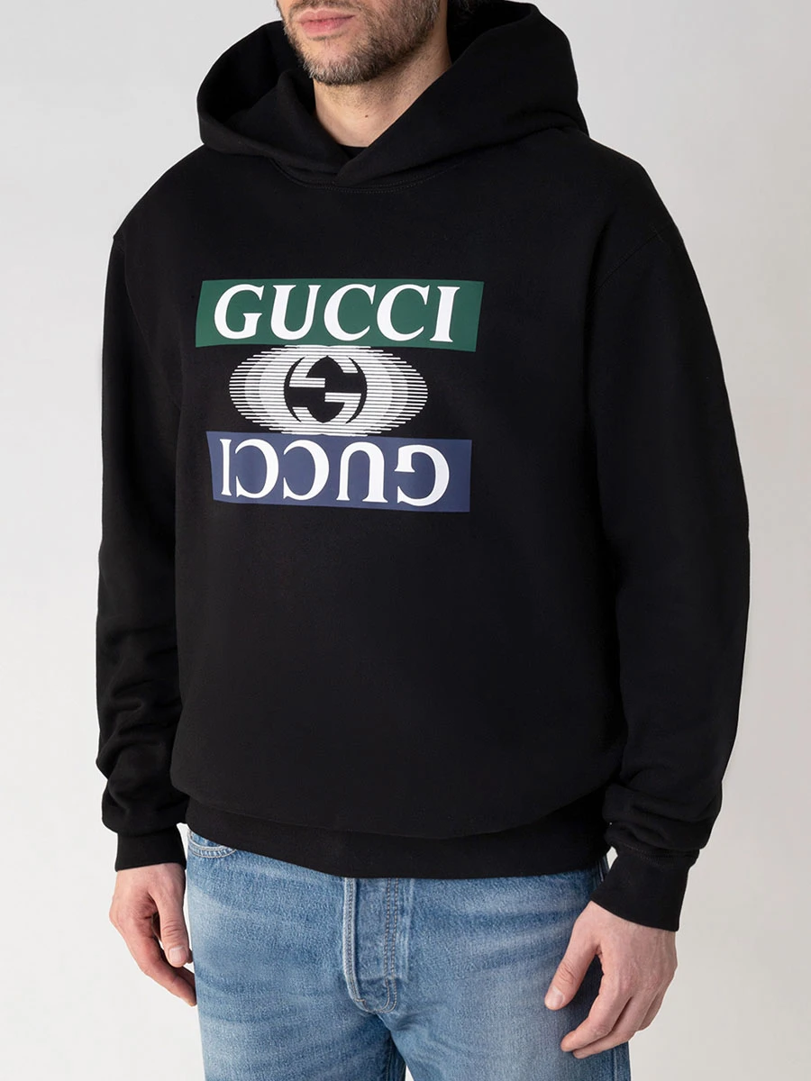 Худи хлопковое с принтом