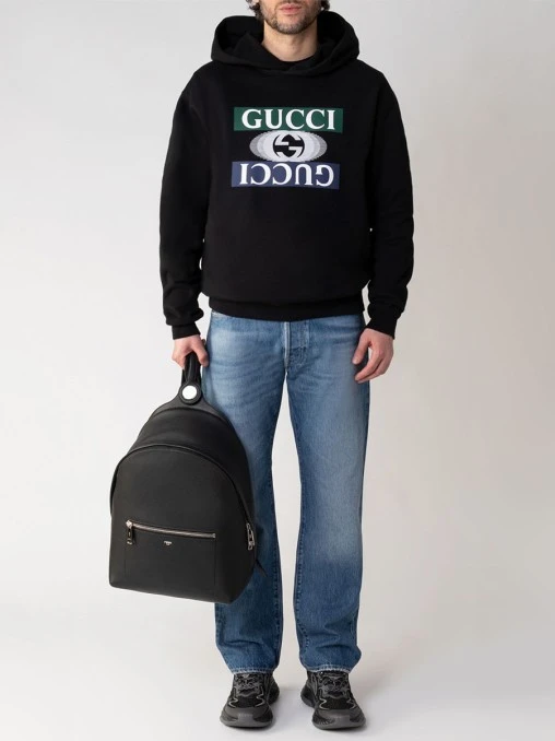 Худи хлопковое с принтом GUCCI