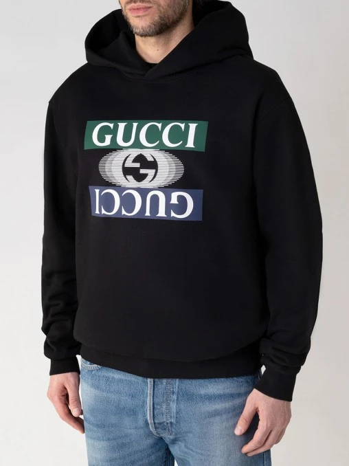 Худи хлопковое с принтом GUCCI