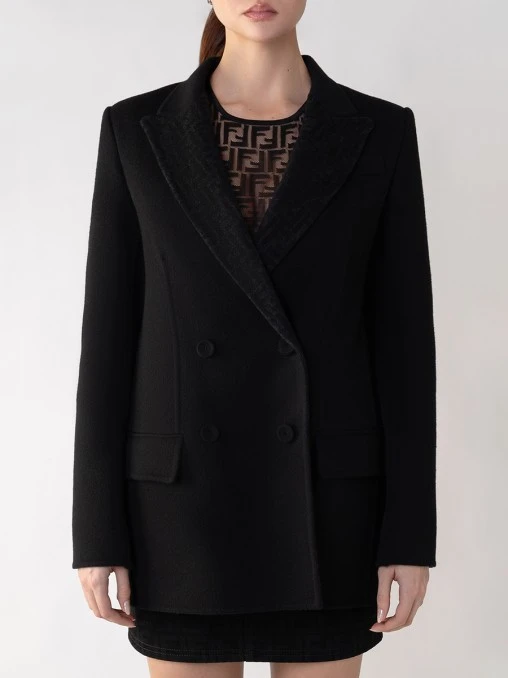 Полупальто шерстяное FENDI