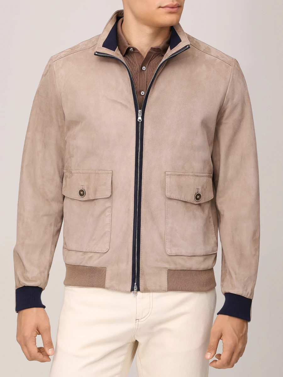 Бомбер замшевый